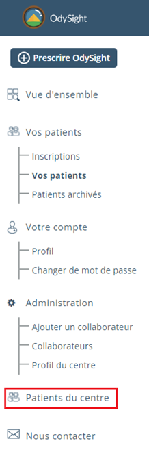 Comment voir les patients liés à un autre médecin de mon centre ?