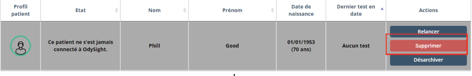 Supprimer un patient ?
