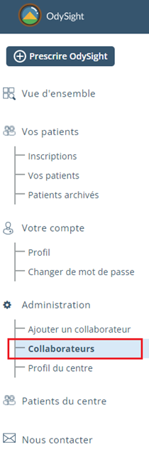 Où puis-je voir tous les collaborateurs de mon centre ?