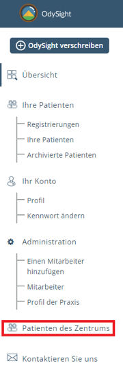 Wie kann ich Patienten sehen, die mit einem anderen Arzt in meiner Einrichtung verknüpft sind?