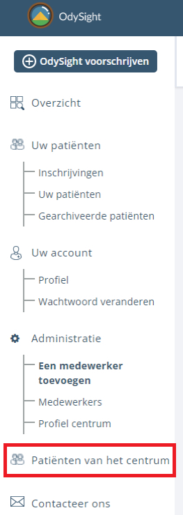 Hoe kan ik de patiënten zien die aan een andere arts in mijn centrum zijn gekoppeld?