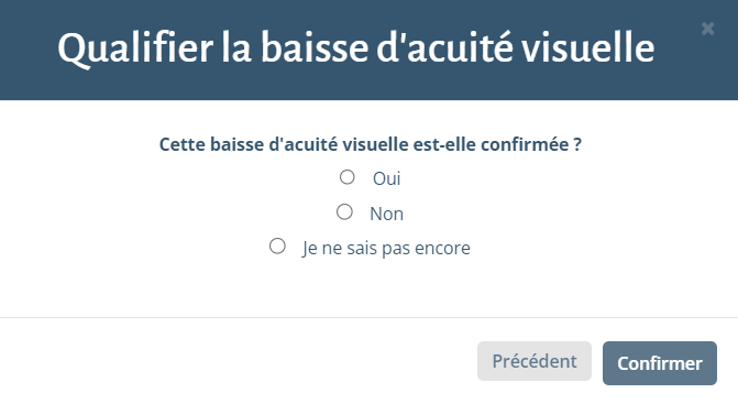 Qualifier une baisse d’acuité visuelle présentée par un patient