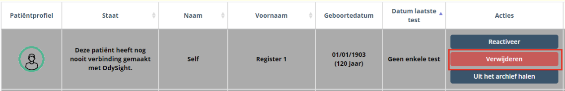 Een patiënt verwijderen