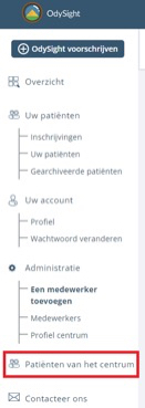 Hoe kan ik de patiënten zien die aan een andere arts in mijn centrum zijn gekoppeld?