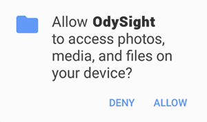 Why does OdySight require access to my pictures?